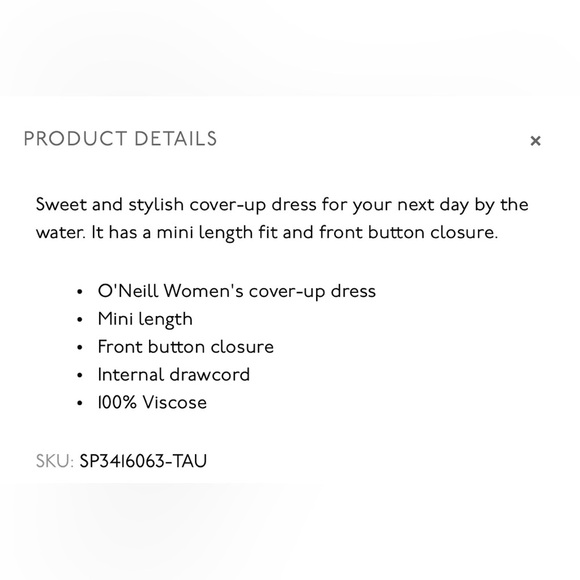 🌹 O'NEILL CAMI MINI COVERUP DRESS - Picture 8 of 8